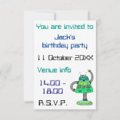 Frankie robot, groen op wit kaart (Achterkant)