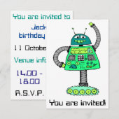 Frankie robot, groen op wit kaart (Voorkant / Achterkant)