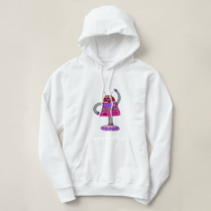 Frankie Robot: Roze op wit Hoodie