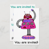 Frankie Robot: Roze op wit Kaart (Voorkant / Achterkant)