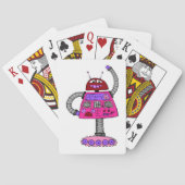 Frankie Robot: Roze op wit Speelkaarten (Achterkant)