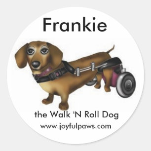 Frankie Small, Frankie, de Walk 'N Roll Dog Ronde Sticker