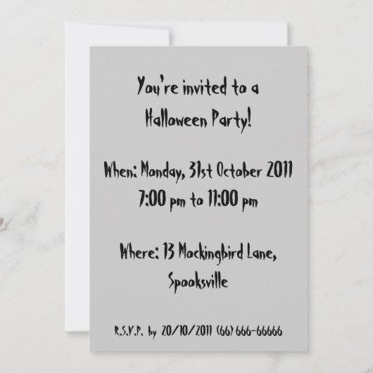 Frankie's uitnodiging voor hoogtemiet (Achterkant)