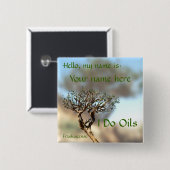 Frankincense Name Tag Vierkante Button 5,1 Cm (Voorkant /achterkant)