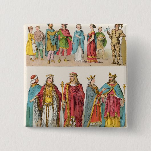 Frankish Dress Vierkante Button 5,1 Cm (Voorkant)