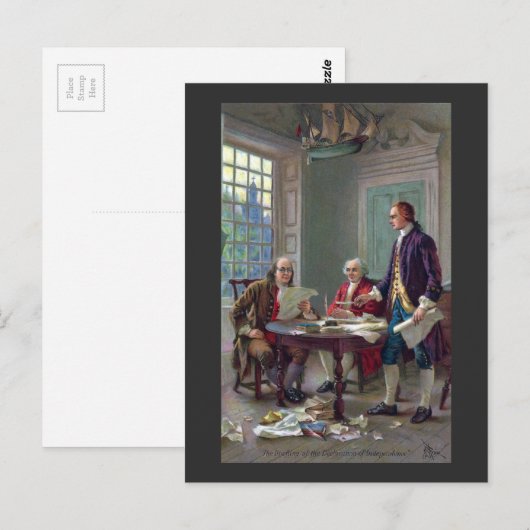 Franklin, Adams en Jefferson in Philadelphia 1776 Briefkaart (Voorkant / Achterkant)