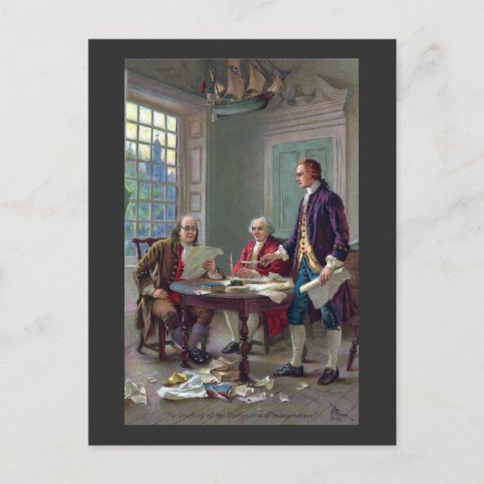Franklin, Adams en Jefferson in Philadelphia 1776 Briefkaart (Voorkant)