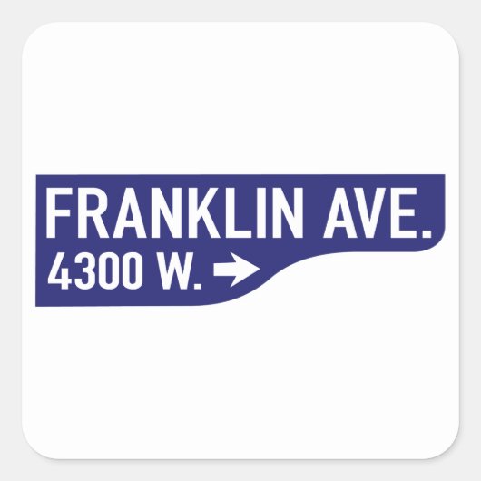Franklin Avenue, Los Angeles, CA Street Sign Vierkante Sticker (Voorkant)