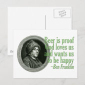 Franklin Beer Quote Briefkaart (Voorkant / Achterkant)