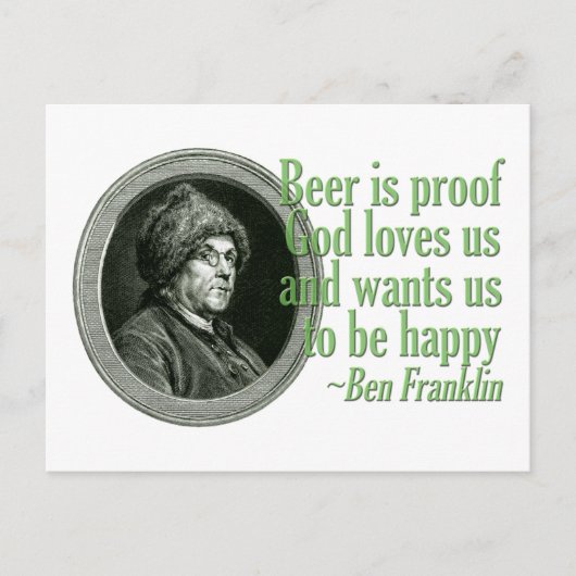 Franklin Beer Quote Briefkaart (Voorkant)