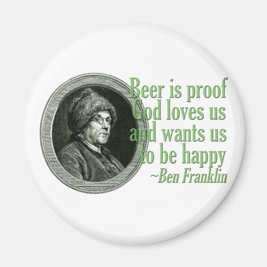 Franklin Beer Quote Magneet (Voorkant)