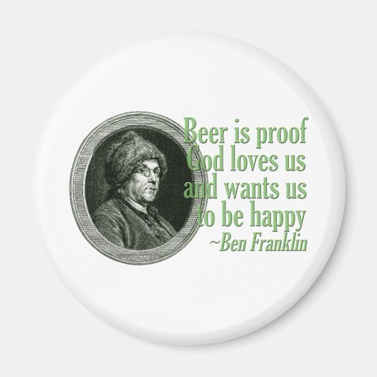 Franklin Beer Quote Magneet (Voorkant)
