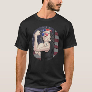 Franklin Benjamin 4 juli patriottische vlag van de T-shirt