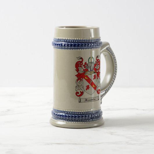 Franklin Coat of Arms Stein / Franklin Crest Stein Bierpul (Voorkant rechts)