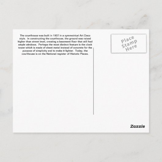 Franklin County Courthouse - Winchester, TN Briefkaart (Achterkant)