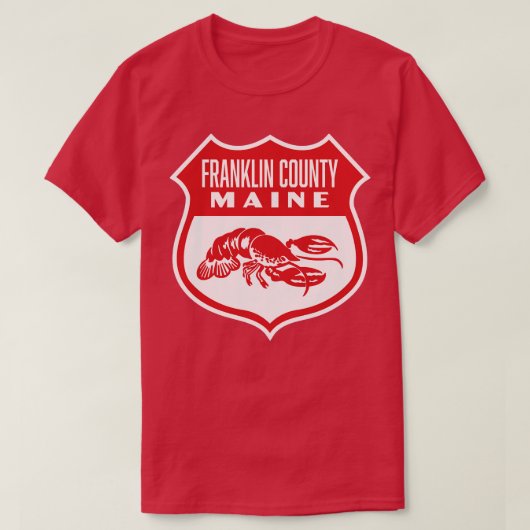 Franklin County Maine Retro Shield Red T-shirt (Design voorkant)
