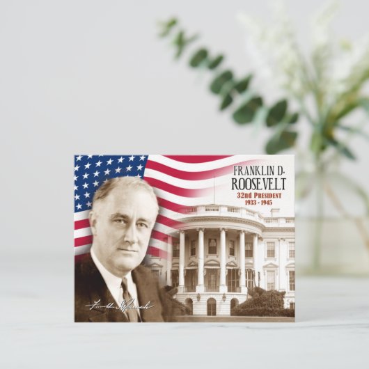 Franklin D. Roosevelt - 32e President van de VS Briefkaart (Staand voorkant)