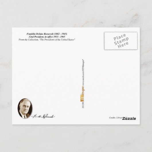 Franklin D. Roosevelt - 32e President van de VS Briefkaart (Achterkant)