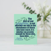 Franklin D. Roosevelt Inspirerend Progress Quote Briefkaart (Staand voorkant)