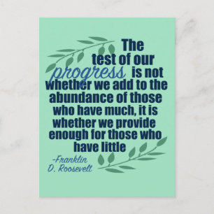 Franklin D. Roosevelt Inspirerend Progress Quote Briefkaart