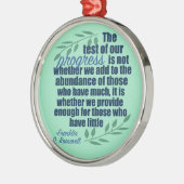 Franklin D. Roosevelt Inspirerend Progress Quote Metalen Ornament (Links)