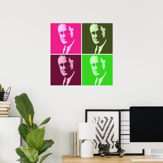 Franklin D. Roosevelt Pop Art Poster (Thuiskantoor)