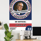 Franklin D. Roosevelt Presidentiële Historische Re Poster (Thuiskantoor)