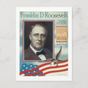 Franklin D. Roosevelt Vintage Songbook Hoesje Briefkaart