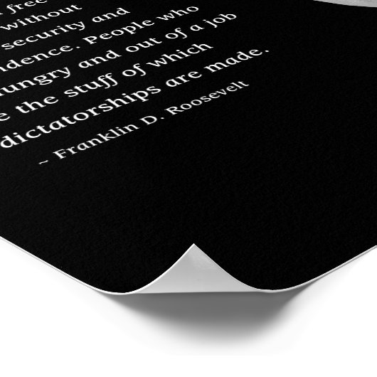 Franklin D. Roosevelt waarschuwt voor dictatuur Poster (Hoek)