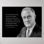 Franklin D. Roosevelt waarschuwt voor dictatuur Poster (Voorkant)