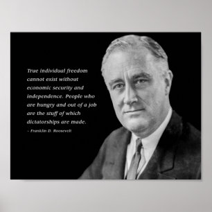 Franklin D. Roosevelt waarschuwt voor dictatuur Poster