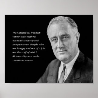 Franklin D. Roosevelt waarschuwt voor dictatuur Poster