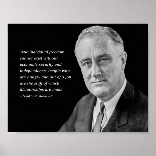Franklin D. Roosevelt waarschuwt voor dictatuur Poster (Voorkant)