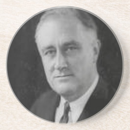 Franklin D Roosevelt Zandsteen Onderzetter (Voorkant)