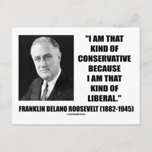 Franklin Delano Roosevelt Conservatief Liberaal Briefkaart