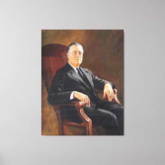 FRANKLIN DELANO ROOSEVELT door Jacob H. Perskie Canvas Afdruk (Voorkant)