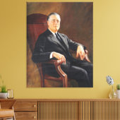 FRANKLIN DELANO ROOSEVELT door Jacob H. Perskie Canvas Afdruk (Insitu (Woonkamer))
