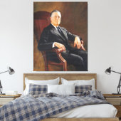 FRANKLIN DELANO ROOSEVELT door Jacob H. Perskie Canvas Afdruk (Insitu (Slaapkamer))
