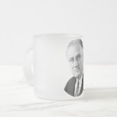 Franklin Delano Roosevelt Matglas Koffiemok (Voorkant links)