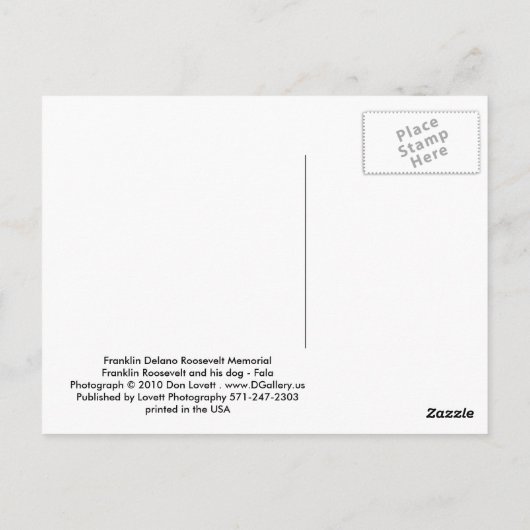 Franklin Delano Roosevelt Memorial Briefkaart (Achterkant)