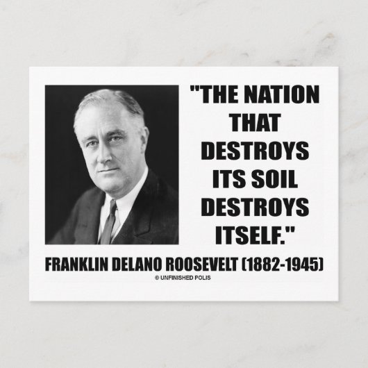 Franklin Delano Roosevelt vernietigt zijn bodem Briefkaart (Voorkant)