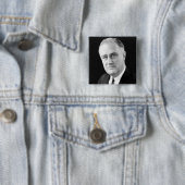 Franklin Delano Roosevelt Vierkante Button 5,1 Cm (In situ)
