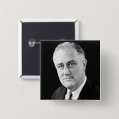 Franklin Delano Roosevelt Vierkante Button 5,1 Cm (Voorkant /achterkant)