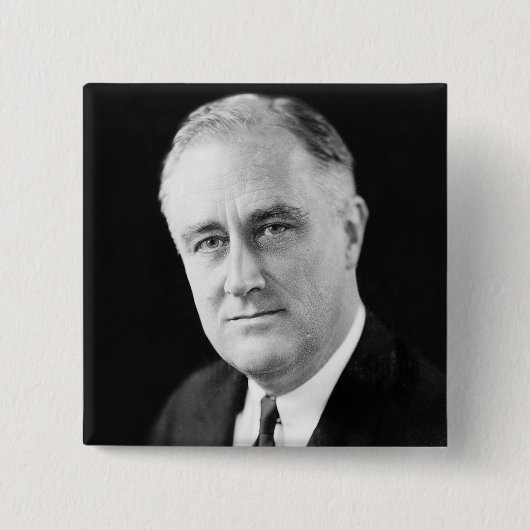 Franklin Delano Roosevelt Vierkante Button 5,1 Cm (Voorkant)