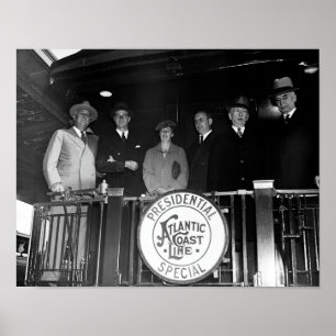 Franklin en Eleanor Roosevelt over trein met perso Poster