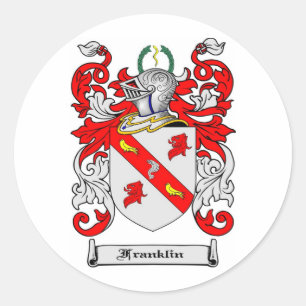 FRANKLIN FAMILY CREST - FRANKLIN WAPEN RONDE STICKER