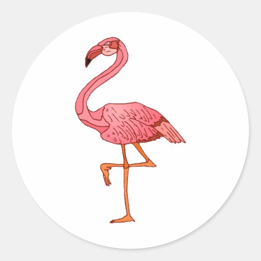 Franklin Flamingo Ronde Sticker (Voorkant)