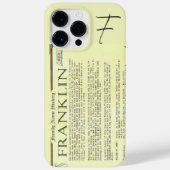 Franklin Geschiedenis Naam Iphone Case (Achterkant)
