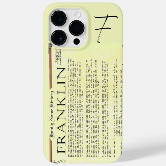 Franklin Geschiedenis Naam Iphone Case (Achterkant)