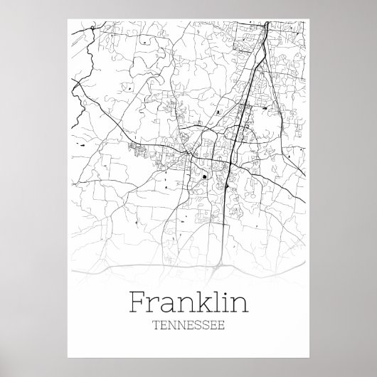 Franklin Map - Tennessee - City Map Poster (Voorkant)